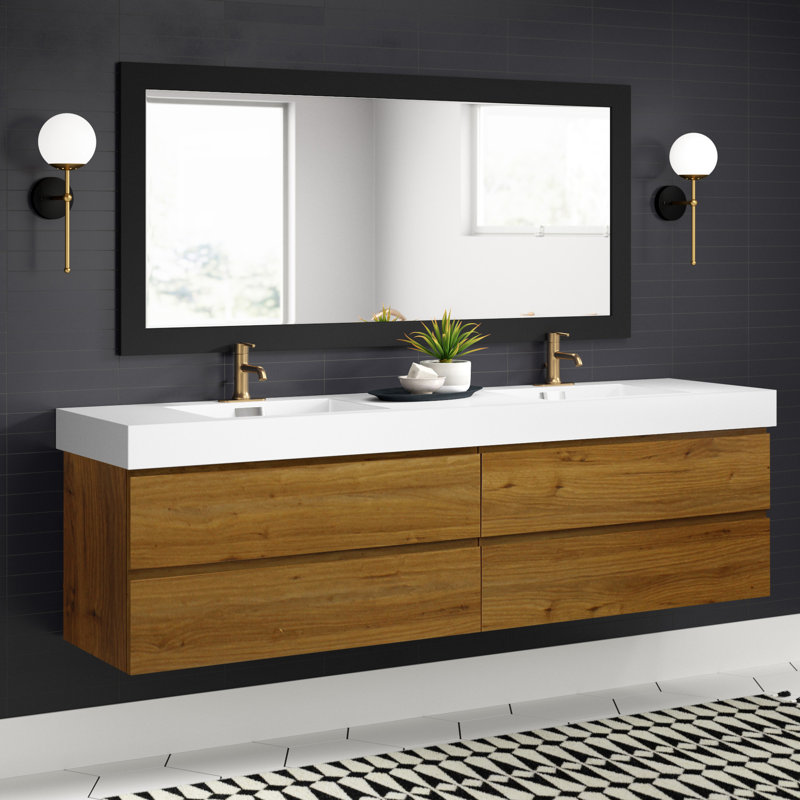 Isabela 79" WallMounted Double Bathroom Vanity Set & Reviews